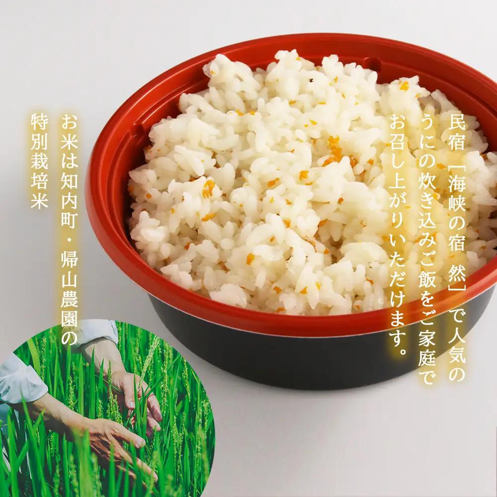 うに 知内町のおいしさたっぷり！うにの炊き込みごはん ～ 雲丹まんま ～ ×3＜海峡の宿 然＞