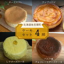 【ふるさと納税】 4種のケーキセット（チーズスフレ・アップルパイ・レアチーズ・バスク風チョコチーズ） 【 ふるさと納税 人気 おすすめ ランキング 菓子 チーズスフレ アップルパイ バスク風 レアチーズケーキ チョコチーズケーキ 北海道 佐呂間町 送料無料 】 SRMJ078