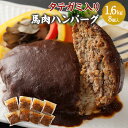 【ふるさと納税】タテガミ入り馬肉ハンバーグ 8個セット 合計約1.6kg 200g×8個 デミグラスソース ハンバーグ 馬肉 惣菜 おかず 真空パック 冷凍 たてがみ コウネ 送料無料