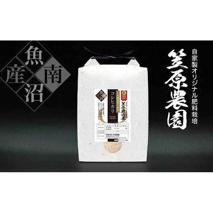 【定期便】【令和7年】南魚沼産 笠原農園米 十年間農薬不使用コシヒカリ（5kg×全6回）　|  コシヒカリ