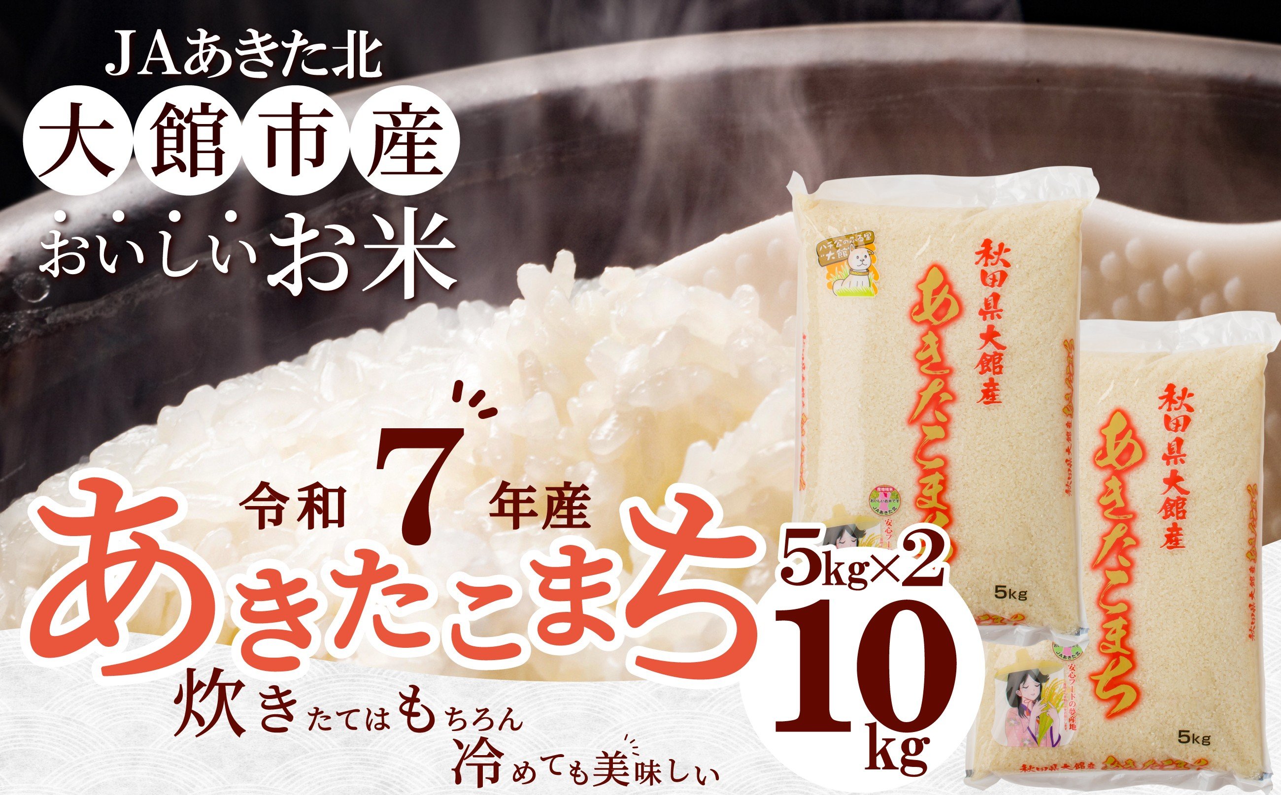 
            【令和7年産】秋田県大館産あきたこまち10kg(5kg×2) 180P9022  / 農協 JA 秋田 東北 精米  小分け米 10kg 白米 令和7年産 秋田県産 あきたこまち 5kg×2袋 おにぎり 大館 東北 秋田 こわけ ブランド米 おいしい キロ キログラム
          
