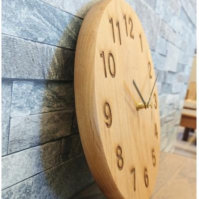 ふるさと納税 大川市 木製掛け時計　丸形　アルダー材　アナログ |  | 02