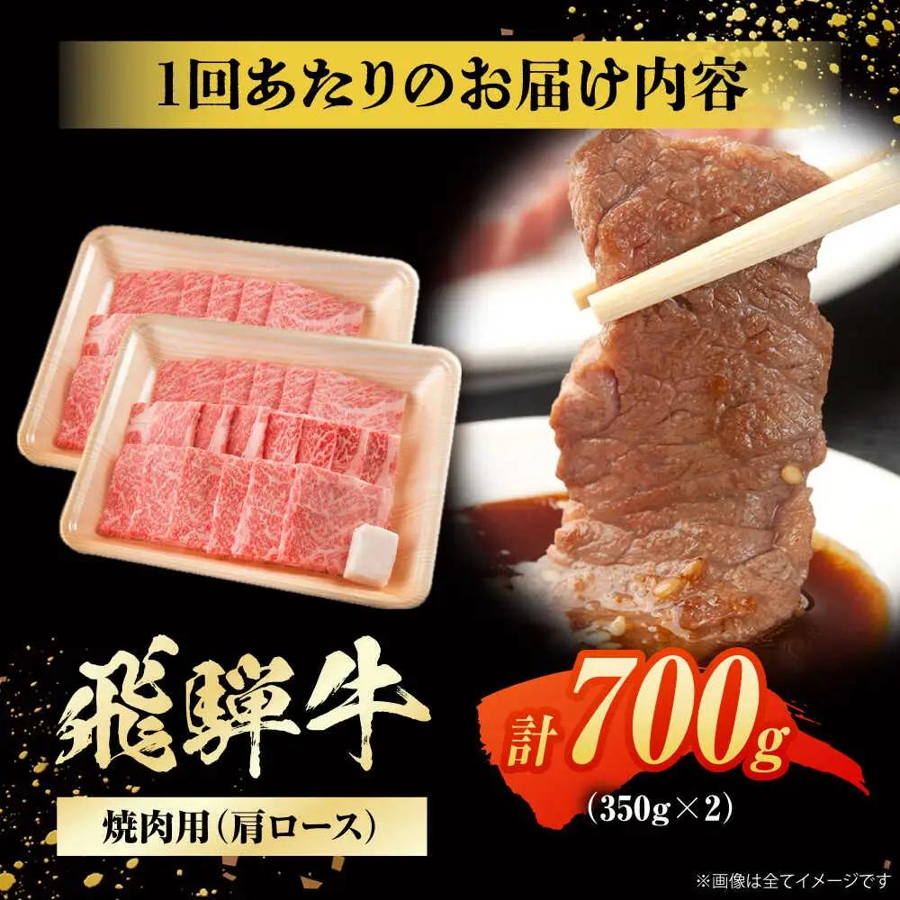 【3回定期便】飛騨牛 焼肉用肩ロース 700g / 浅井商店[AWBJ015] 飛騨牛