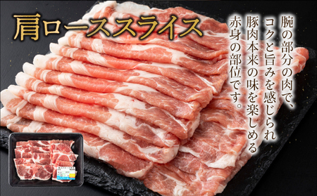 MCBS4-26 宮崎県産豚 ローススライス600g、肩ローススライス600g、バラスライス600g、小間切れ800gの豚肉セット（合計2.6kg）