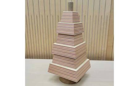 オブジェ「tree」 レッドオレンジ 木製 HOKKAIDO WOOD F6S-292