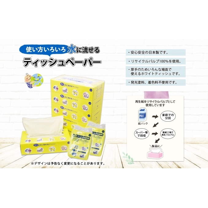 定期便 3カ月連続3回 北海道産 とけまるくん ボックスティッシュ 10箱 ポケットティッシュ 96個 セット 水に流せる ペーパー まとめ買い 香りなし 厚手 雑貨 生活必需品 備蓄 リサイクル 箱
