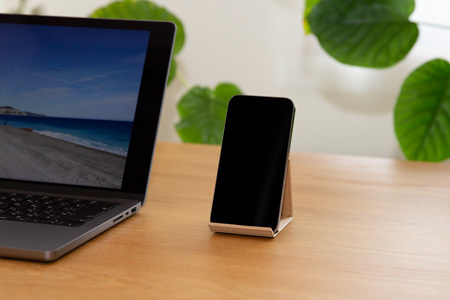 和紙のスマホスタンド iPhone 16 Pro 対応 スマホスタンド ナチュラル 岩手県奥州市産 バンドシー Bandc for iPhone 16, 15, 14, 13, 12, 11, XS,