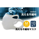 【ふるさと納税】夏用 マスク 30回洗って使える エボロンの不織布マスク 10枚入り（Mホワイト）016137