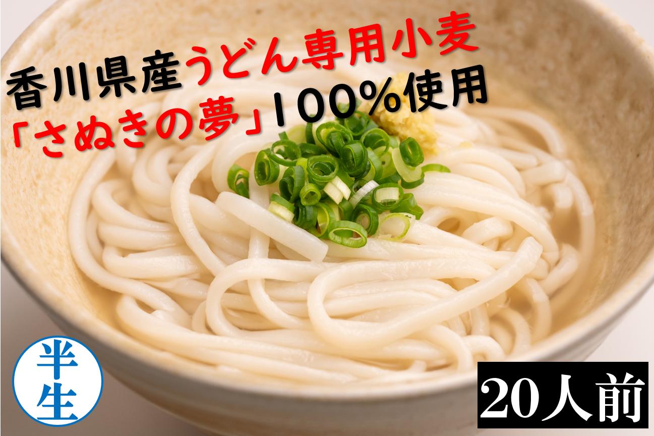 麺棒/　讃岐うどん　半生　20食セット
