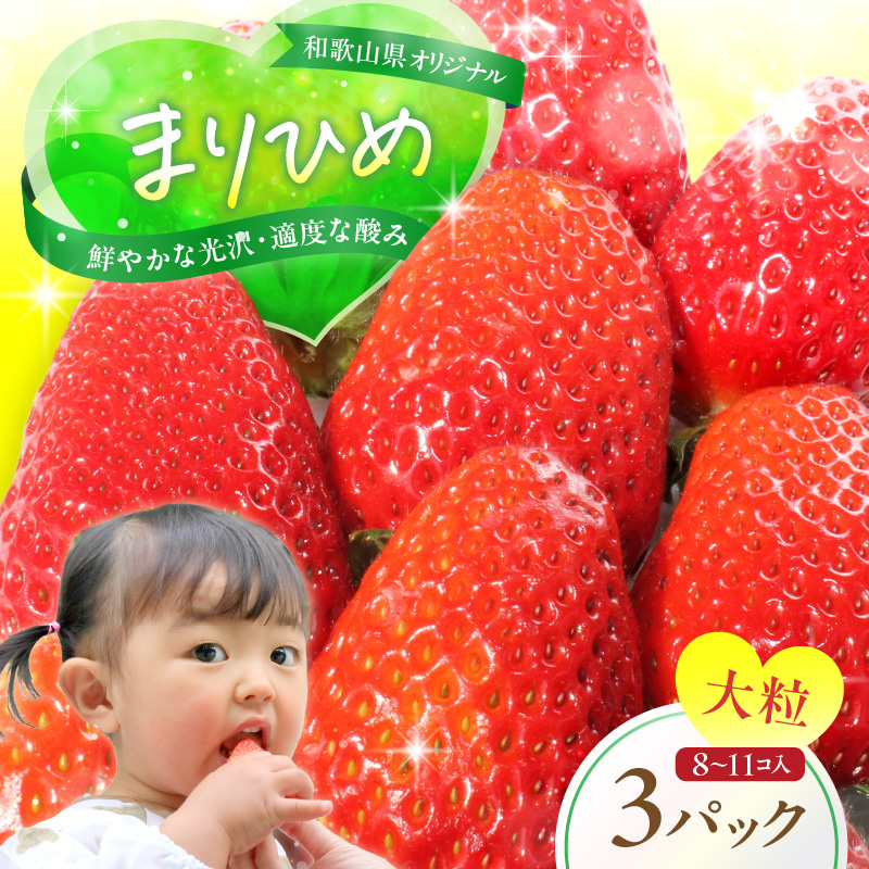 【0203-3】和歌山県オリジナルいちご「まりひめ」【配送不可地域：北海道・青森・秋田・岩手・沖縄】