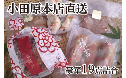 19-1185　 【創業243年小田原蒲鉾発祥の店　鱗吉】【１９枚】老舗の練り物5種セット