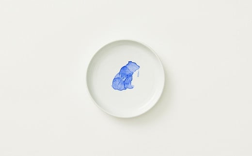 
有田焼／菊本有花／はらぺこくまのJidori Plate（和紙染）
