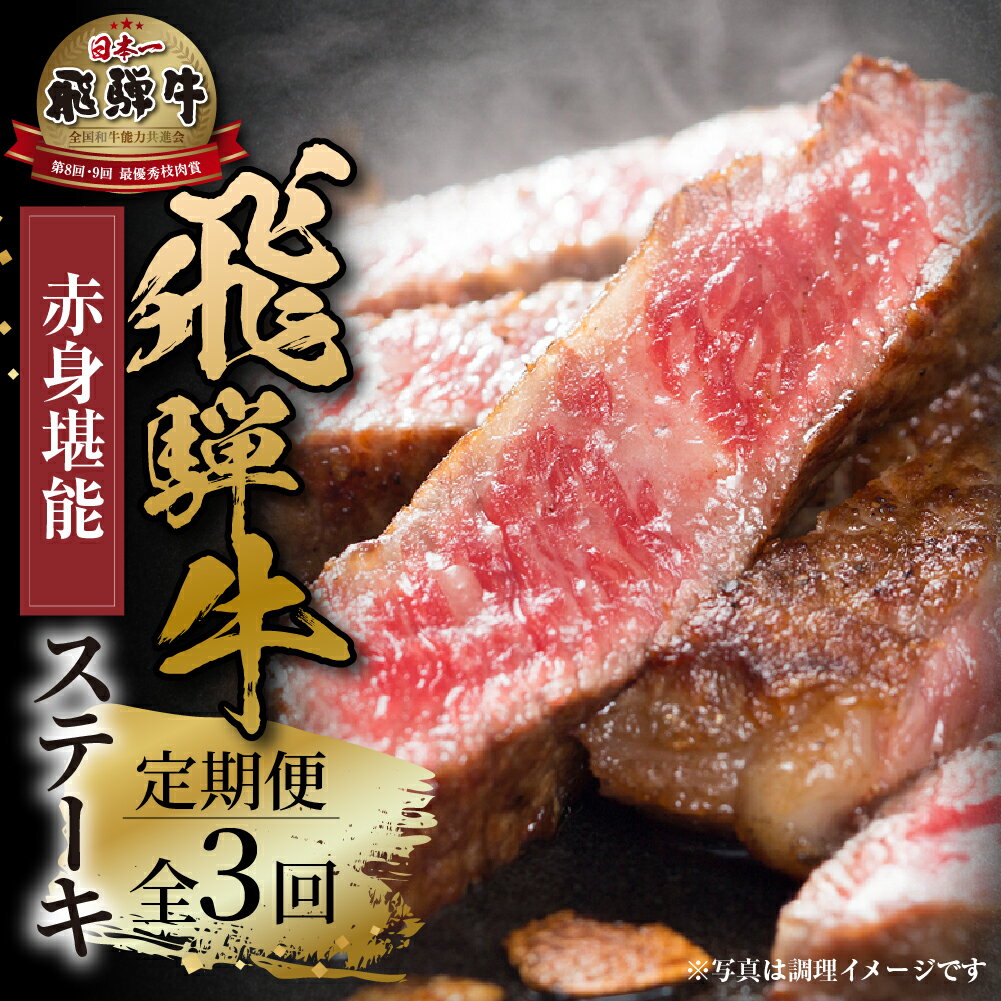 【ふるさと納税】《定期便》全3回 飛騨牛 赤身 ステーキ 肉 飛騨牛 赤身肉 小分け 100g×3P 300g 定期 3回お届け 飛騨高山ミート 39000円 [MZ108]
