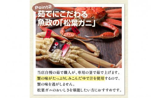 【蟹の匠 魚政】茹で　プレミアムズワイガニ 魚政BLACK（松葉ガニ・越前ガニ）特撰 小サイズ（600～700g） 1匹 (2026年1月～発送)　UO01295
