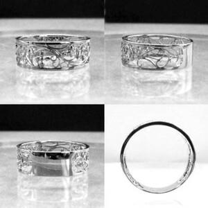 【Pt900】地金 透かし リング アラベスク アンティーク 指輪 lr653pt