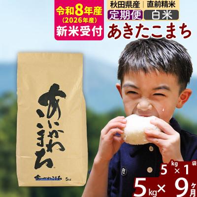 ふるさと納税 北秋田市 R8産 新米受付《定期便9ヶ月》あきたこまち 5kg【白米】|foap-10309s