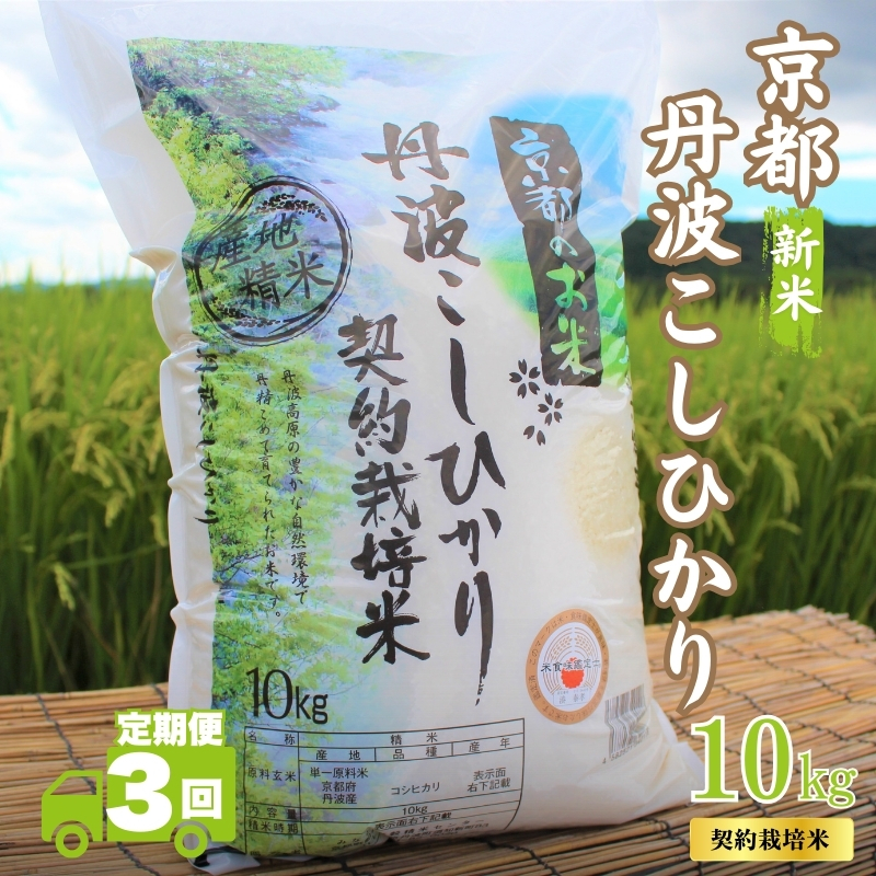 【3カ月定期便】令和7年産 新米 京都丹波産 こしひかり 10kg 合計30kg