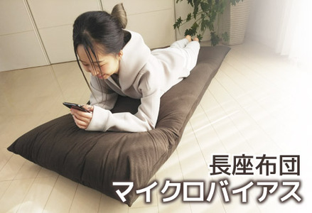 ごろ寝マット 長座布団 マイクロバイアス_ブラウン【G0370】