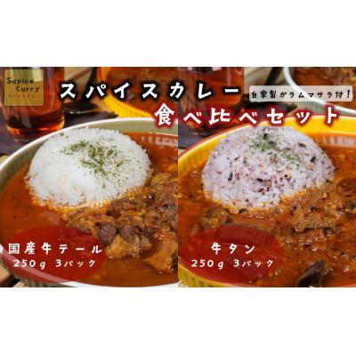 ふるさと納税 福津市 【本格スパイス】国産牛テールのスパイスカレーと牛タンのスパイスカレー食べ比べセット[F4470s]