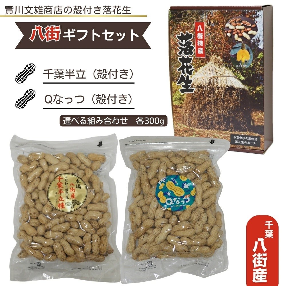 
                  選べる 八街 ギフトセット／殻付き千葉半立＆Qなっつ 
                