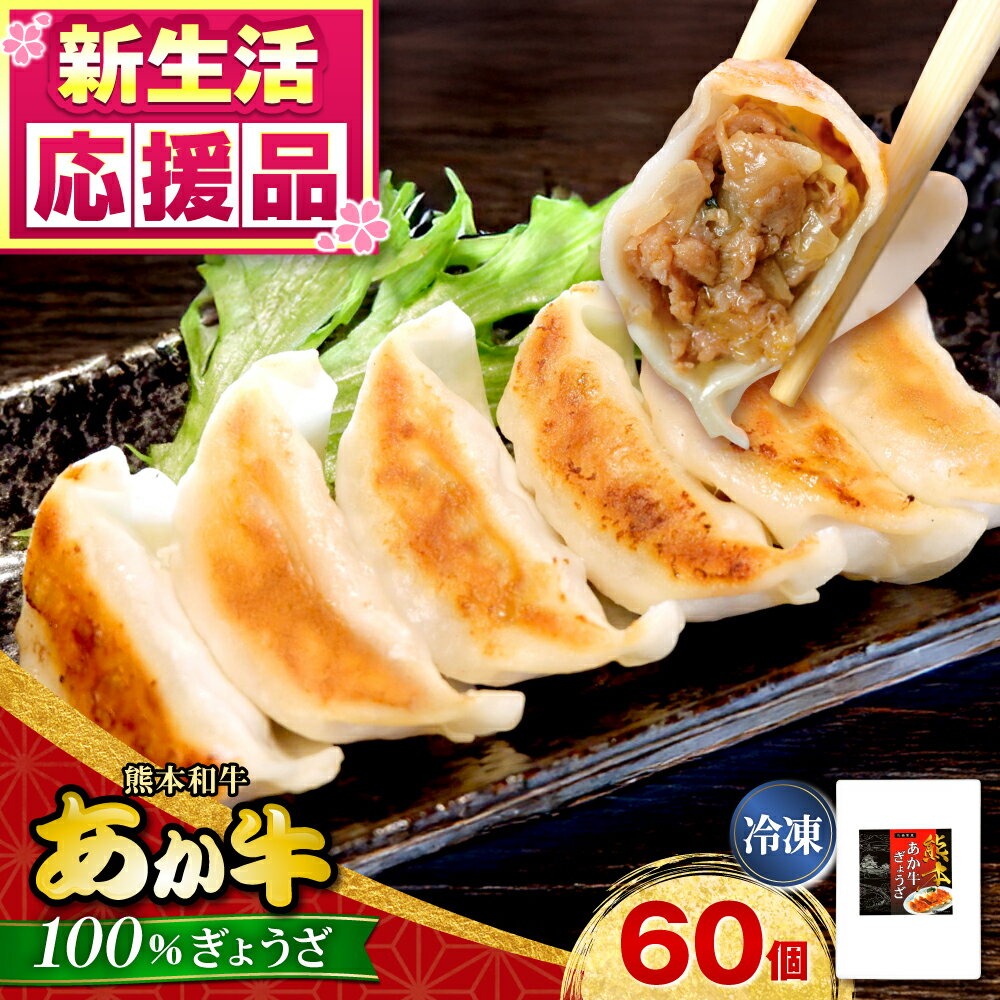 【ふるさと納税】熊本 和牛 あか牛 ぎょうざセット 60個 熊本 赤牛 褐牛 あかうし 褐毛和種 和牛 肥後 冷凍 国産 九州産 熊本産 合志市 牛肉 餃子 ギョウザ ぎょうざ 惣菜 おかず 夕飯【有限会社 三協畜産】[AYCQ003]