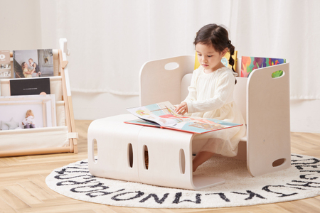 HOPPL（ホップル） 【アウトレット】 コロコロチェア＆デスク3点セット(デスク1台、チェア2脚)（ナチュラル）