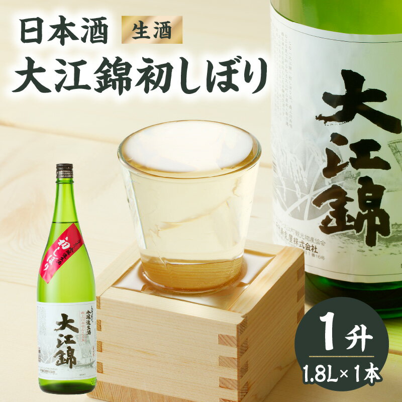 【ふるさと納税】 日本酒（生酒） 大江錦初しぼり1升 レビューキャンペーン