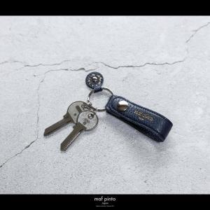 maf pinto (マフ ピント)ストラップ キーリング キーホルダー キーケース ネイビー ADRIA LINE レザー 本革 日本製