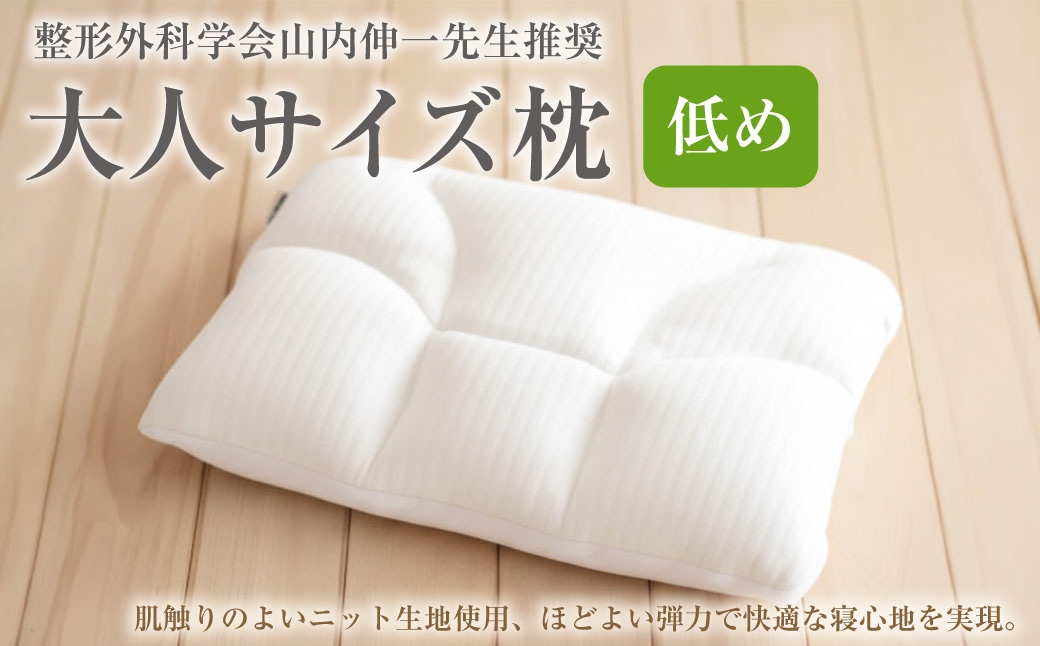 
            整形外科学会山内伸一先生推奨 西川 大人サイズ枕 低め[700] 肩こり 首こり まくら ギフト ウォッシャブル 洗える 高さ調節 頭部 頸部 高い 高め 低い 低め 硬め かため 柔らかい やわらか いびき 頭痛 ふとんタウン 高知県 香美市
          