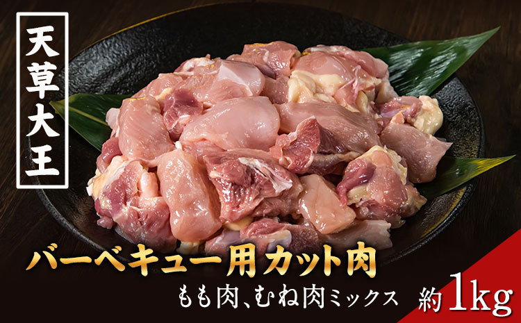 天草大王 バーベキュー用カット肉 1kg 熊本県産 【幻の地鶏】 もも肉 むね肉《60日以内に出荷予定(土日祝除く)》---dn_fasodbbq_60d_r7_13000_1kg---
