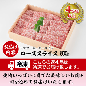曽於さくら牛 ロース スライス (リブロース、サーロイン 合計800g)【福永産業】B185