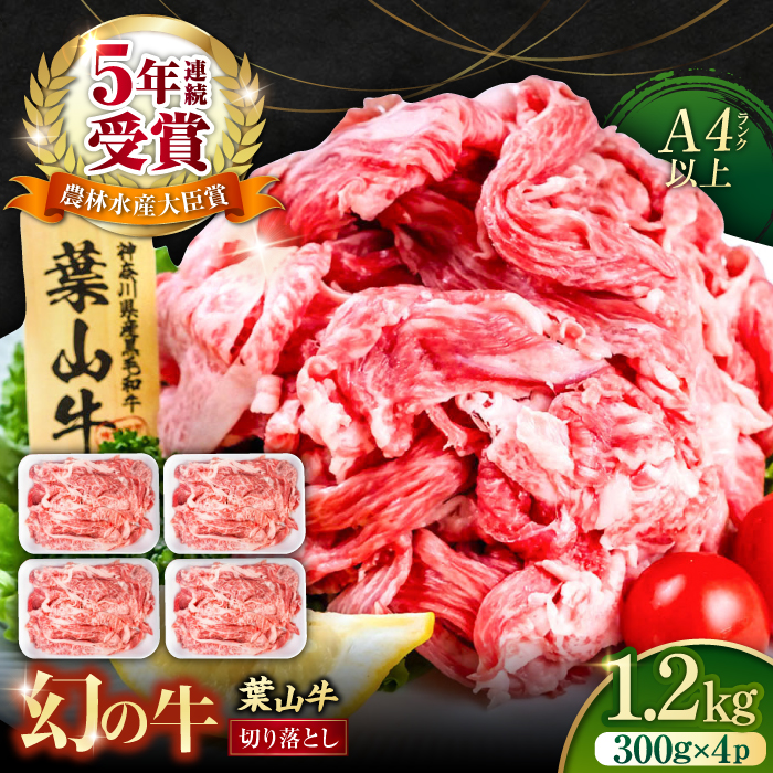 葉山牛 切り落とし300g×4パック 計1.2kg【株式会社羽根】 [AKAG003]