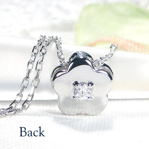 6-7 ネックレス PT900 プラチナ ダイヤモンド ブルーダイヤ 0.26ct フラワーモチーフ リバーシブル ペンダント 伏せ込み 裏 ダイヤ【f171-pt-2】 ALPAZ004