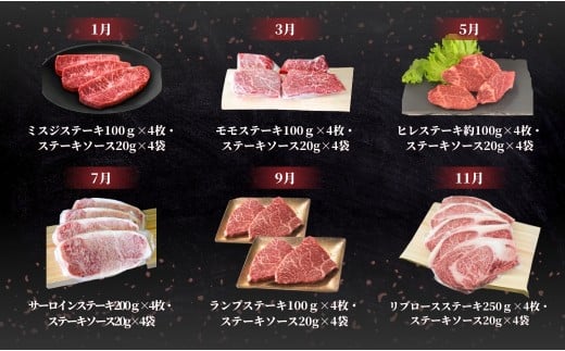【定期便/全6回】おおいた和牛ステーキ 年6回 (隔月) | 豊後牛 大分県 九州 津久見市