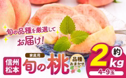 信州産 品種おまかせ旬の桃 約２kg(4玉～9玉)｜ふるさと納税 信州 松本 白桃 もも 桃 果物 フルーツ 甘い おすすめ 家庭用