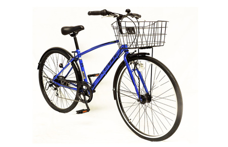 SPLENDIDE 276カゴ付きクロスバイク ブルー 自転車【自転車 完成品 組み立て不要 アウトドア サイクリング じてんしゃ 通勤 通学 新生活】