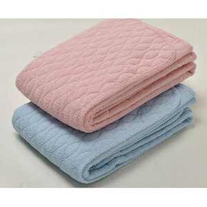 ＜シングル＞さらさらコットンロングパイル敷パッド 100×205cm　ブルー PF-1S-BL