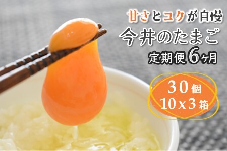 【定期便６か月】卵 30個 新鮮たまご 産卵後2日以内 10個×3箱 2L L ミックス 養鶏場直送 