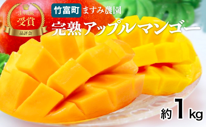 2025年 先行予約 アップルマンゴー 約1kg 2～4玉 完熟 マンゴー ますみ農園 果物 フルーツ