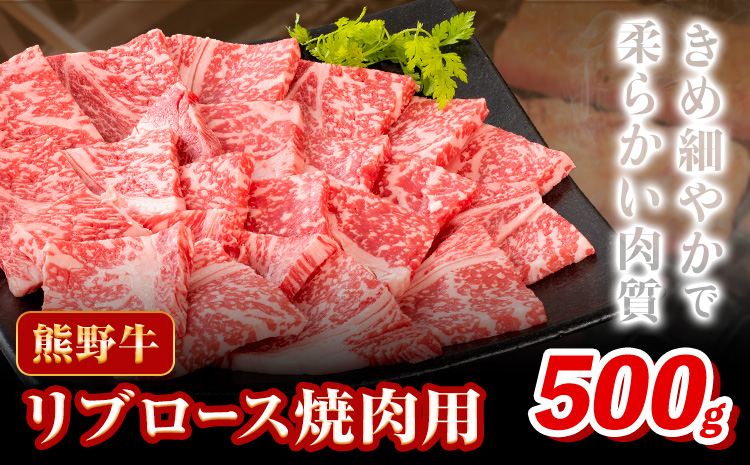 牛肉 熊野牛 リブロース 焼肉 用 500g 株式会社Meat Factory《30日以内に出荷予定(土日祝除く)》和歌山県 日高川町 送料無料 国産 牛肉 肉 黒毛和牛 リブ ロース 焼肉用 焼き肉 （F)