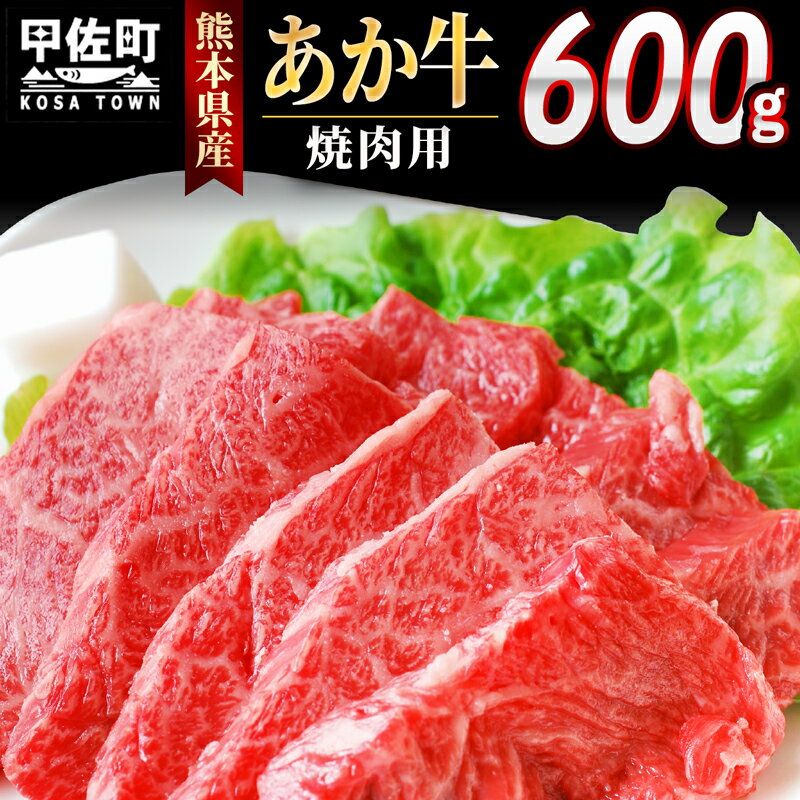 【ふるさと納税】熊本県産GI認証_くまもとあか牛カルビ焼肉用　600g - 肉 お肉 牛肉 カルビ 焼肉 あか牛 和牛 国産 国内産 九州産 熊本県産 GI認証 熊本県 甲佐町【価格変更】