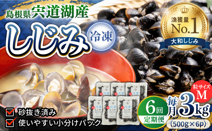 
                  【全6回定期便】食べる分だけさっと使える！宍道湖産 冷凍大和しじみ (M)500g×6袋 島根県松江市/平野缶詰有限会社 [ALBZ034]｜しじみ シジミ 蜆 しじみ汁 味噌汁 みそ汁 宍道湖 しんじ湖 砂抜き 砂出し
                
