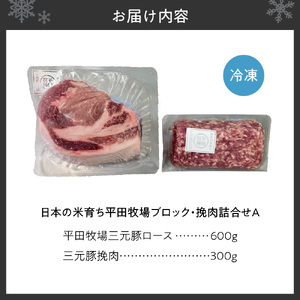 日本の米育ち平田牧場ブロック・挽肉詰合せA