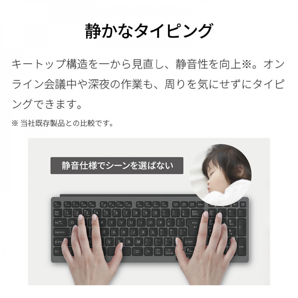 テンキー付きワイヤレスキーボード FMV Comfort Keyboard KB800