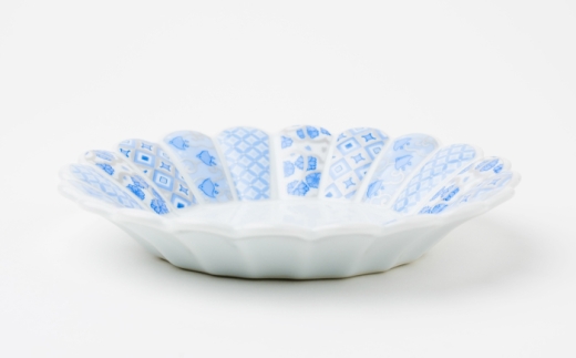 LB99 【波佐見焼】 花離宮 15cm丸皿 ブルー3枚セット 【石丸陶芸】 [LB99]