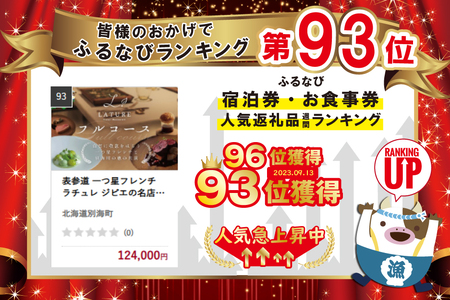 【ふるなび限定】表参道 一つ星フレンチ ラチュレ ジビエの名店「別海町×LATUREコラボコース」お食事券2名様 （ 食事券 人気店食事券 東京 レストラン コース料理 ジビエ 北海道 別海町 人気 