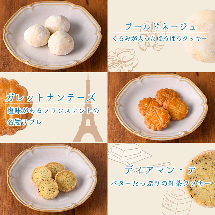 n325 おすすめの焼き菓子詰め合わせB(6種・9個) 国産 種子島 洋菓子 お菓子 焼菓子 ブールドネージュ ガレット ディアマンテ フィナンシェ ロメオ クッキー サブレ 紅茶クッキー アーモンド