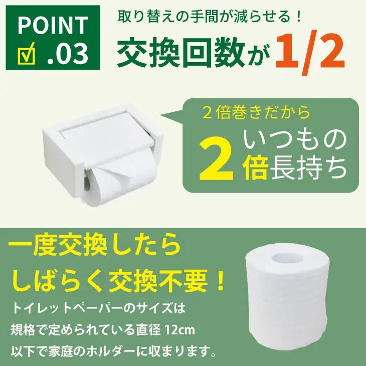 【ふるなびWEEK対象】トイレットペーパーダブル ホワイト 2パック 計24個 トイレットロール 日用品 A055-003