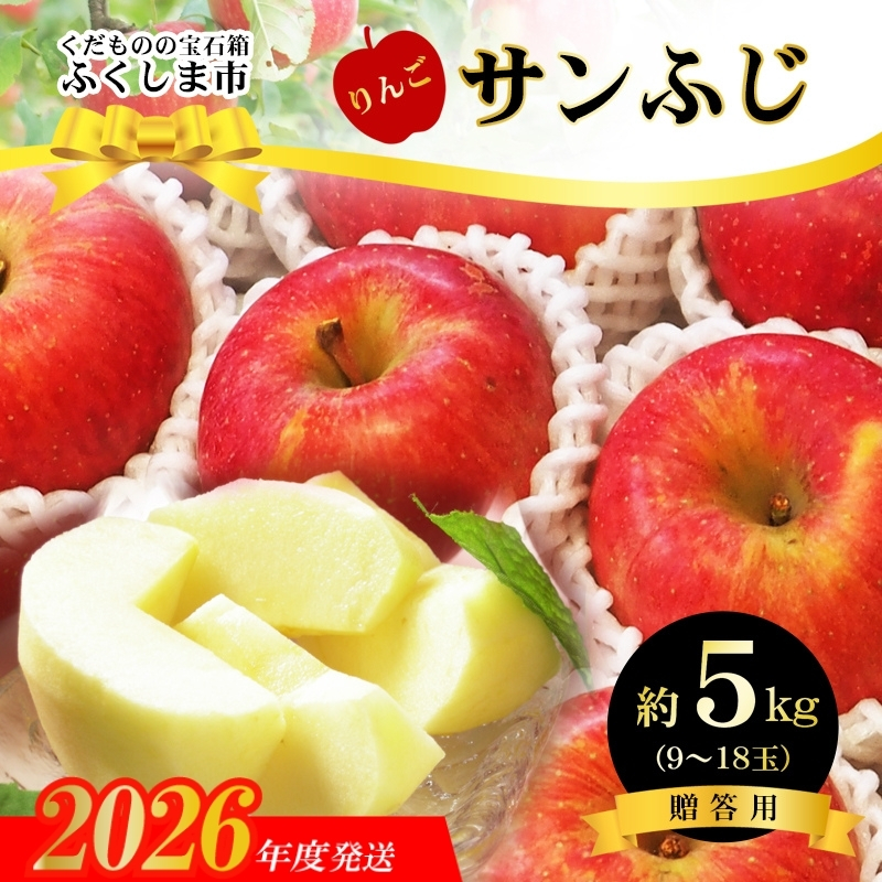 No.2419 ふくしまのサンふじりんご　約5kg【2026年度発送】