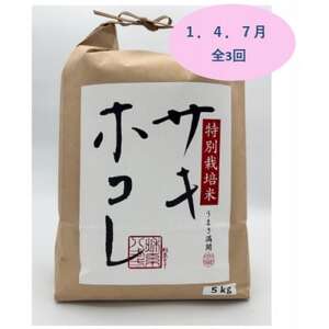【発送月固定定期便】1月、4月、7月　特別栽培米サキホコレ5kg全3回【配送不可地域：離島・沖縄県】【4075607】
